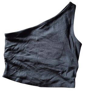 PINK Victoria's Secret Black Ribbed Top M